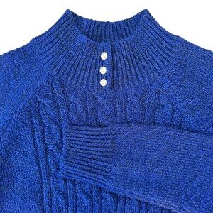 Karen Scott Cable-Knit Mock-Neck Sweater XS